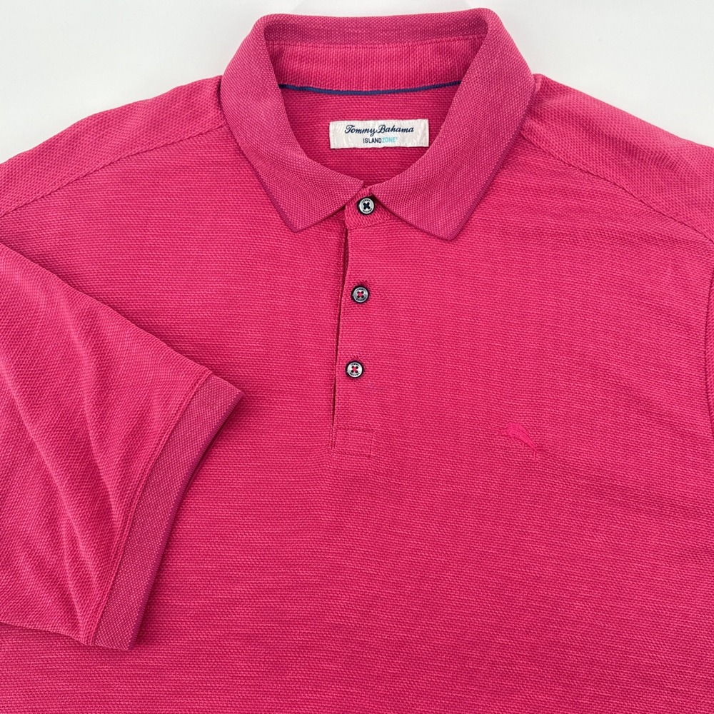 Tommy Bahama IslandZone Supima Polo Shirt Mens XL Magenta Short Sleeve
